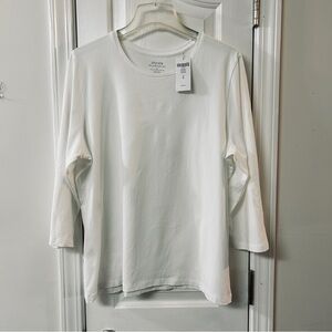 NWT Chico’s Ultimate Tee – White 3/4 Sleeve Top – Size XL (Chico’s 3)